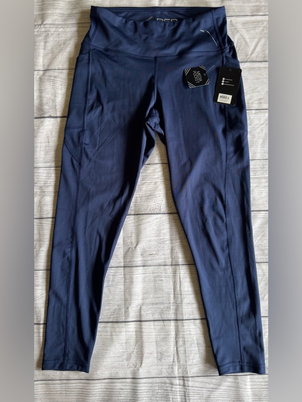 BSP Navy Leggings Medium High Waist Pocket Athletic Yoga Pants